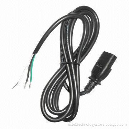 C13 AC Power Cord without AC Plug, Bared with Tin or Customized Designs